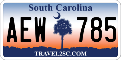 SC license plate AEW785