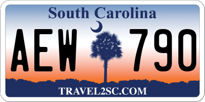 SC license plate AEW790