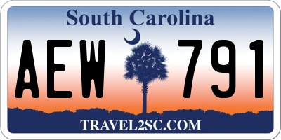 SC license plate AEW791