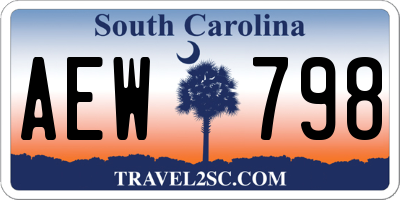 SC license plate AEW798
