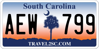 SC license plate AEW799