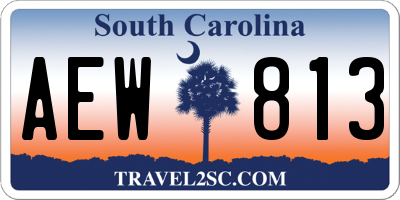 SC license plate AEW813