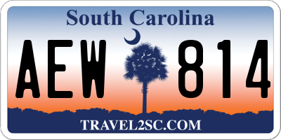 SC license plate AEW814