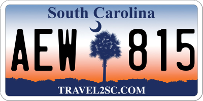SC license plate AEW815