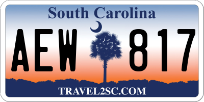 SC license plate AEW817