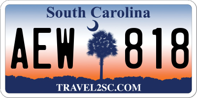 SC license plate AEW818