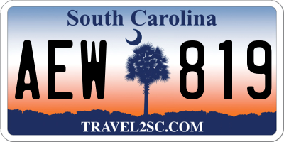 SC license plate AEW819