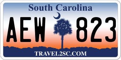 SC license plate AEW823