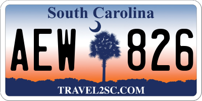 SC license plate AEW826
