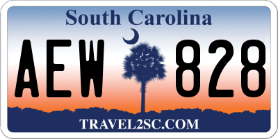 SC license plate AEW828