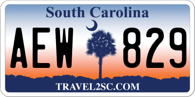 SC license plate AEW829