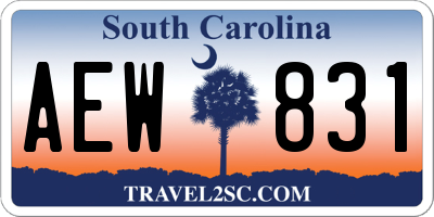 SC license plate AEW831