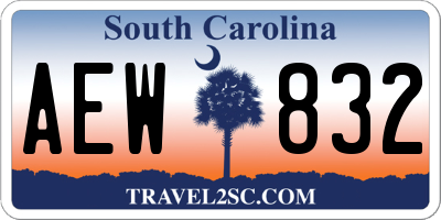 SC license plate AEW832