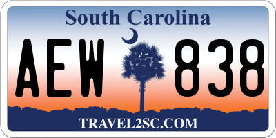 SC license plate AEW838