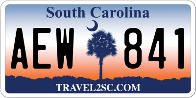 SC license plate AEW841