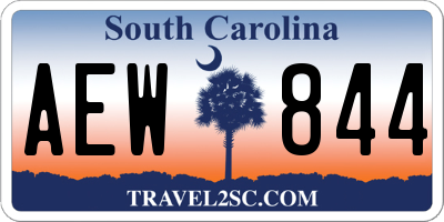 SC license plate AEW844