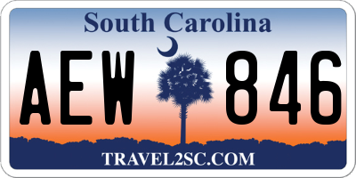 SC license plate AEW846