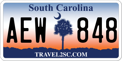 SC license plate AEW848