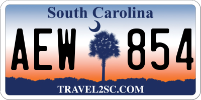 SC license plate AEW854
