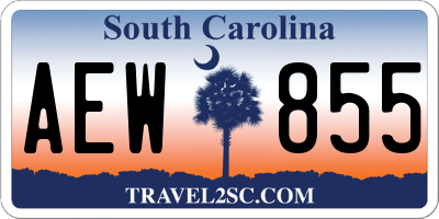 SC license plate AEW855
