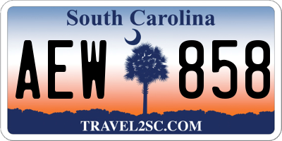 SC license plate AEW858