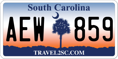 SC license plate AEW859
