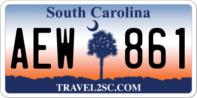 SC license plate AEW861