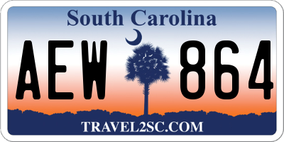 SC license plate AEW864
