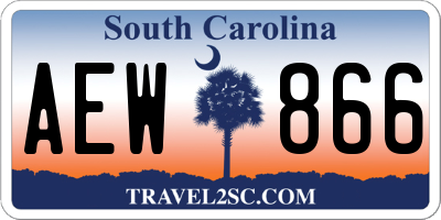 SC license plate AEW866
