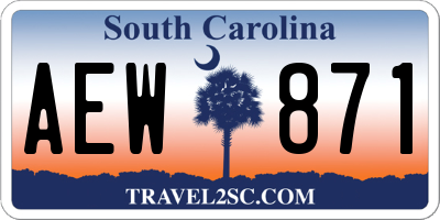SC license plate AEW871