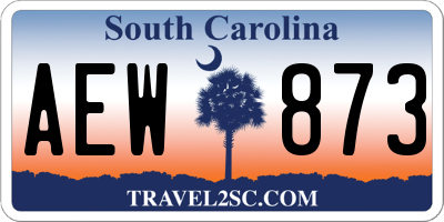 SC license plate AEW873