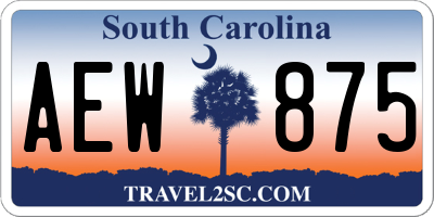 SC license plate AEW875
