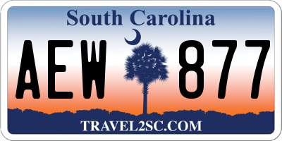SC license plate AEW877