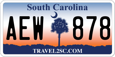 SC license plate AEW878