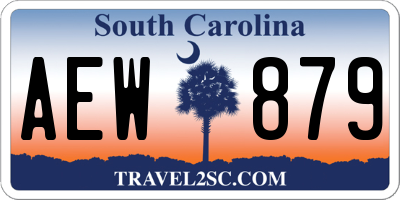 SC license plate AEW879