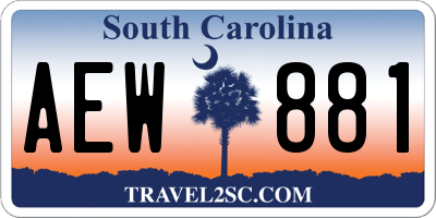 SC license plate AEW881