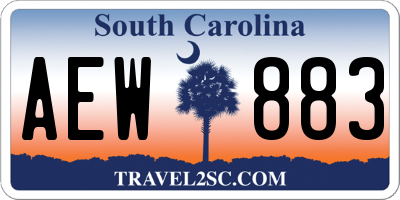 SC license plate AEW883