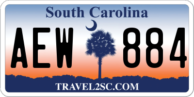SC license plate AEW884