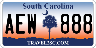 SC license plate AEW888