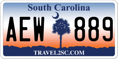 SC license plate AEW889