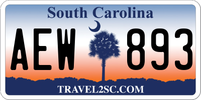 SC license plate AEW893