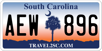 SC license plate AEW896