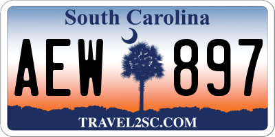 SC license plate AEW897