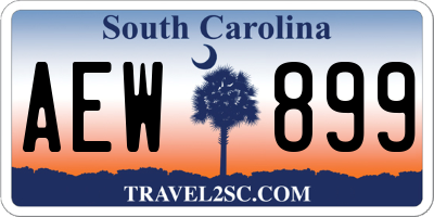 SC license plate AEW899
