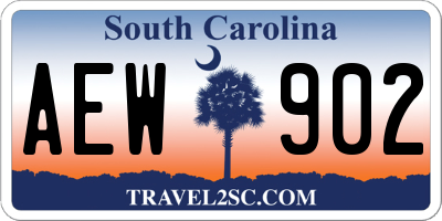 SC license plate AEW902