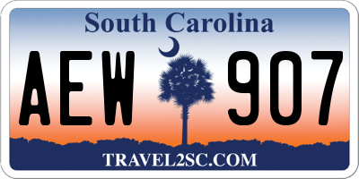 SC license plate AEW907