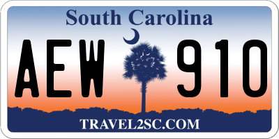 SC license plate AEW910