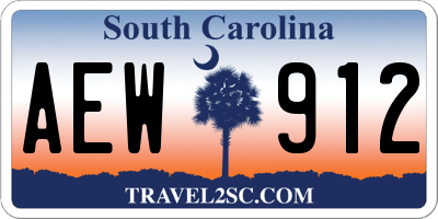 SC license plate AEW912