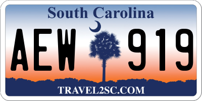 SC license plate AEW919