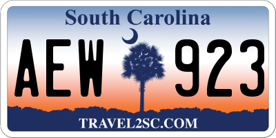 SC license plate AEW923